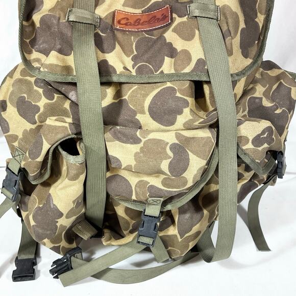Vintage Cabelas Backpack Camo Camouflage Hunting Hiking Camping Pack Bag - Picture 6 of 10